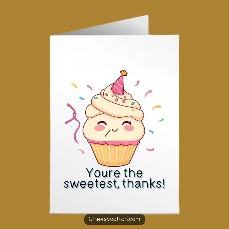 Free Printable Thank You Card: Cupcake Streamers for Sweetest Gratitude