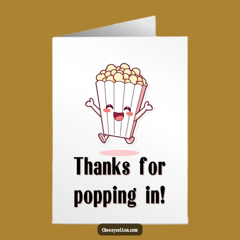 Free Printable Thank You Card: Funny Popcorn Leaping - Gratitude Burst!