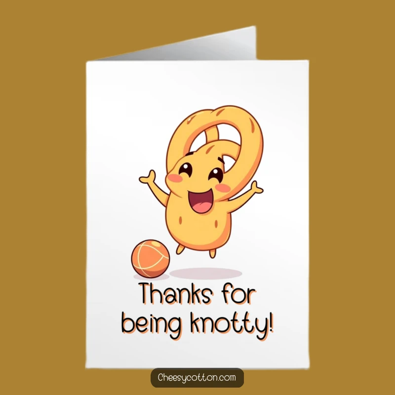 Free Printable Thank You Card: Funny Pretzel Bouncing, Grateful Playfulness