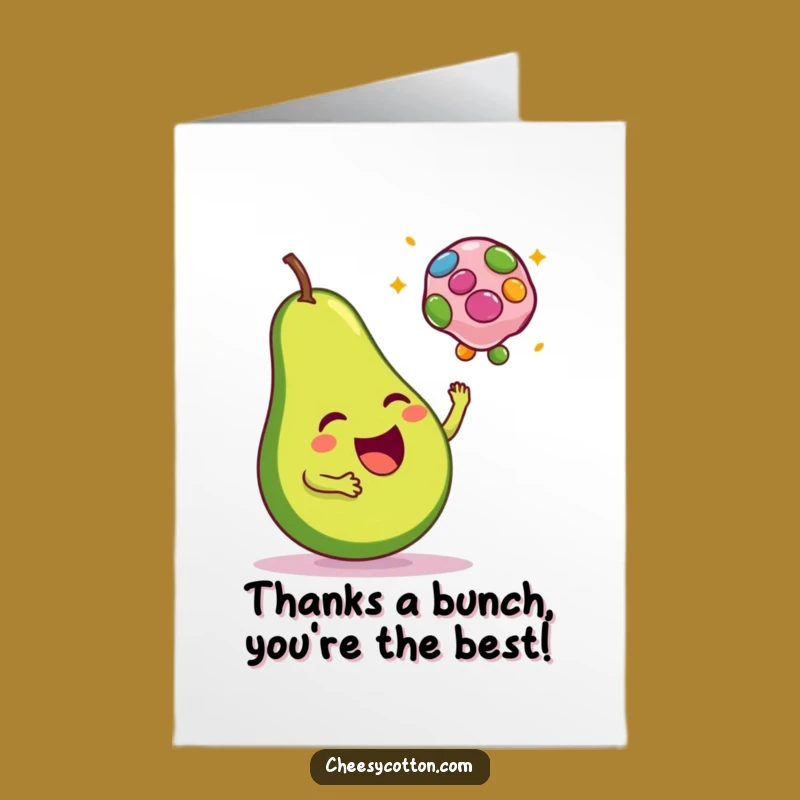 Free Printable Thank You Card: Happy Avocado Bean Bag Toss Thanks