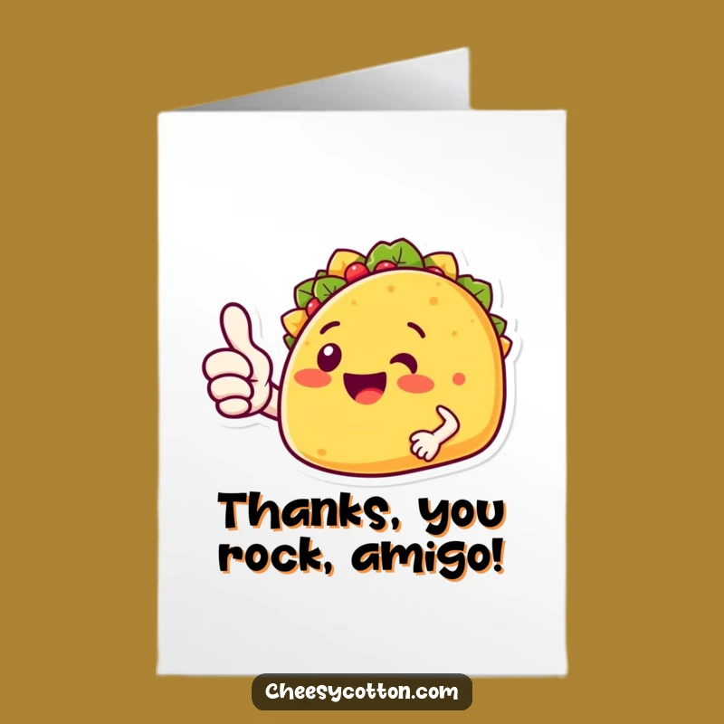 Free Printable Thank You Card: Taco Thumbs Up! Grateful Downloadable Gift