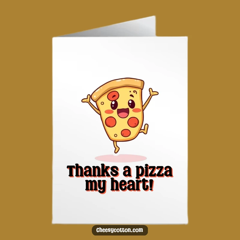 Free Printable Pizza Thank You Card: Funny Downloadable Gift for Your Gratitude