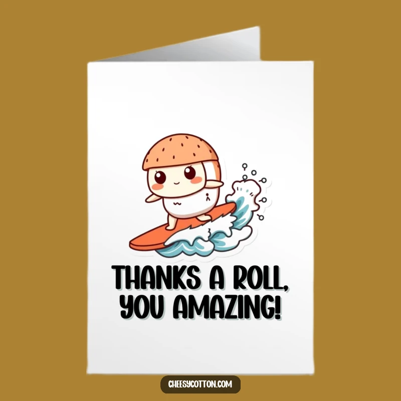 Free Printable Thank You Sushi Card: Cool Gratitude Downloadable