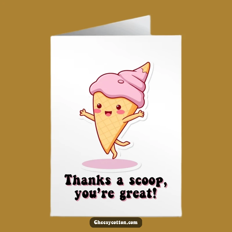 Free Printable Ice Cream Thank You Card: Funny Cartwheel Treat Downloadable Greeting