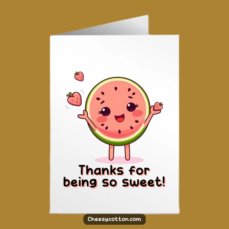 Free Printable Thank You Card: Juggling Watermelon - Express Gratitude Hilariously