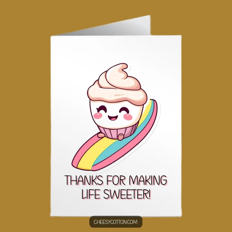 Free Printable Cupcake Thank You Card: Funny DIY Downloadable Gift for Appreciation
