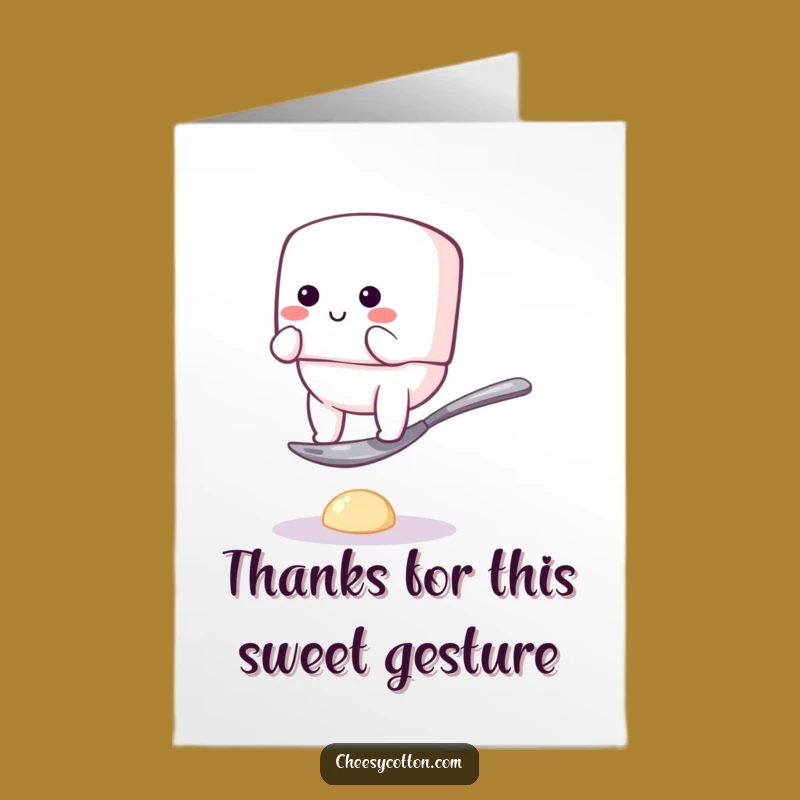 Free Printable Thank You Card: Marshmallow Balance Act, Funny Downloadable Gratitude!