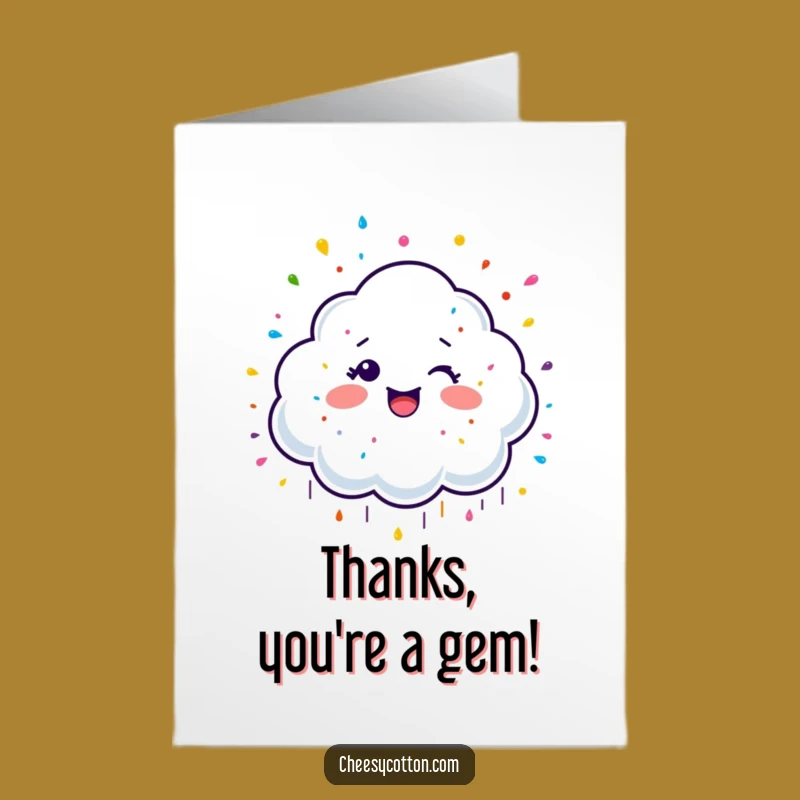 Free Printable Cloud Thank You Card: Sprinkle Gratitude, Giggling Cloud Downloadable