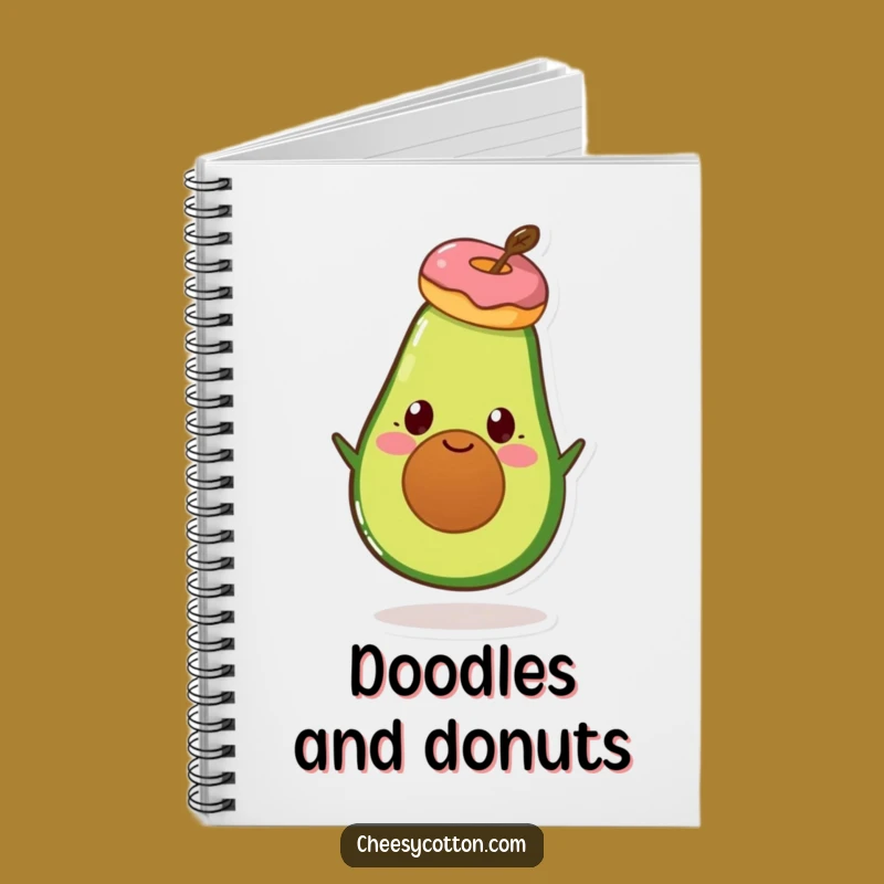 Funny Avocado Donut Notebook - Creative Foodie Journal Gift for Bright Ideas!
