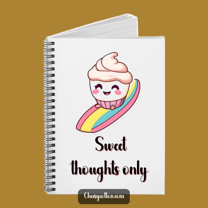 Funny Cupcake Notebook, Rainbow Slide - Sweet Funny Gift