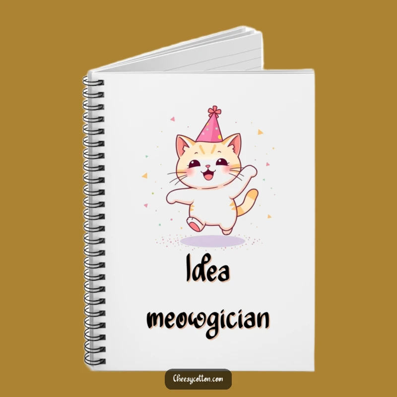 Funny Kawaii Cat Notebook, Glitter Leap - Cute Funny Gift