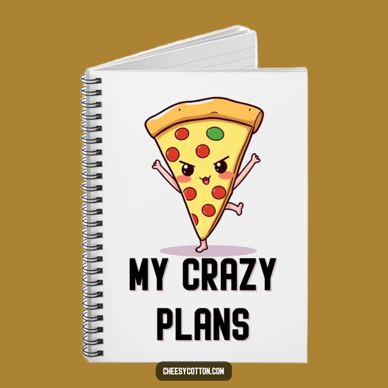 Funny Kawaii Pizza Handstand Notebook Jot Down Ambitious Ideas