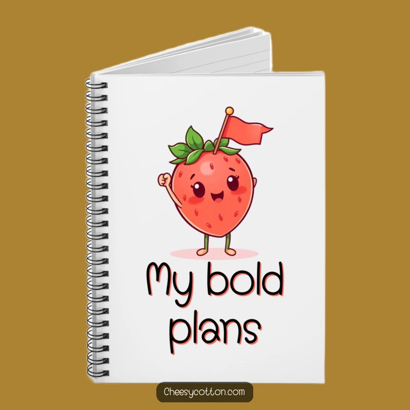 Funny Strawberry Waving Flag Notebook: Jot Down Happy Thoughts!