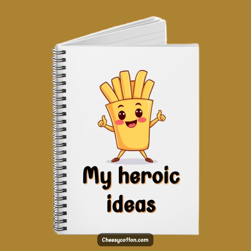 Funny French Fry Superhero Notebook: Heroic Journal for Powerful Ideas & Notes
