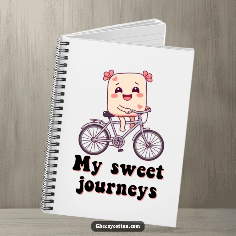 Funny Notebook: A giggling candy on a tiny bicycle inspires sweet note-taking and whimsical ideas with pure, delightful charm.
