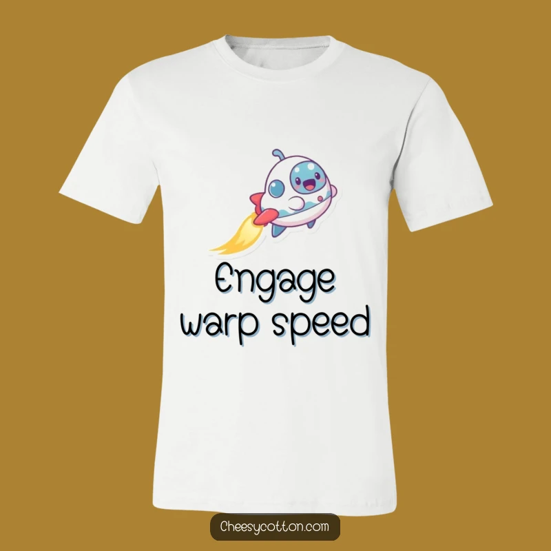 Funny Spaceship T-Shirt: Joyful Cosmic Voyager Design for Humorous Gift