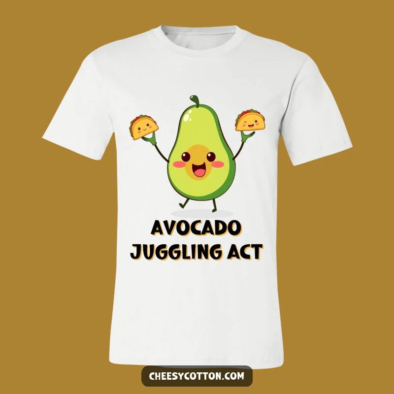 Funny Avocado Taco Juggling T-Shirt: Hilarious Foodie Gift for Avocado Fans