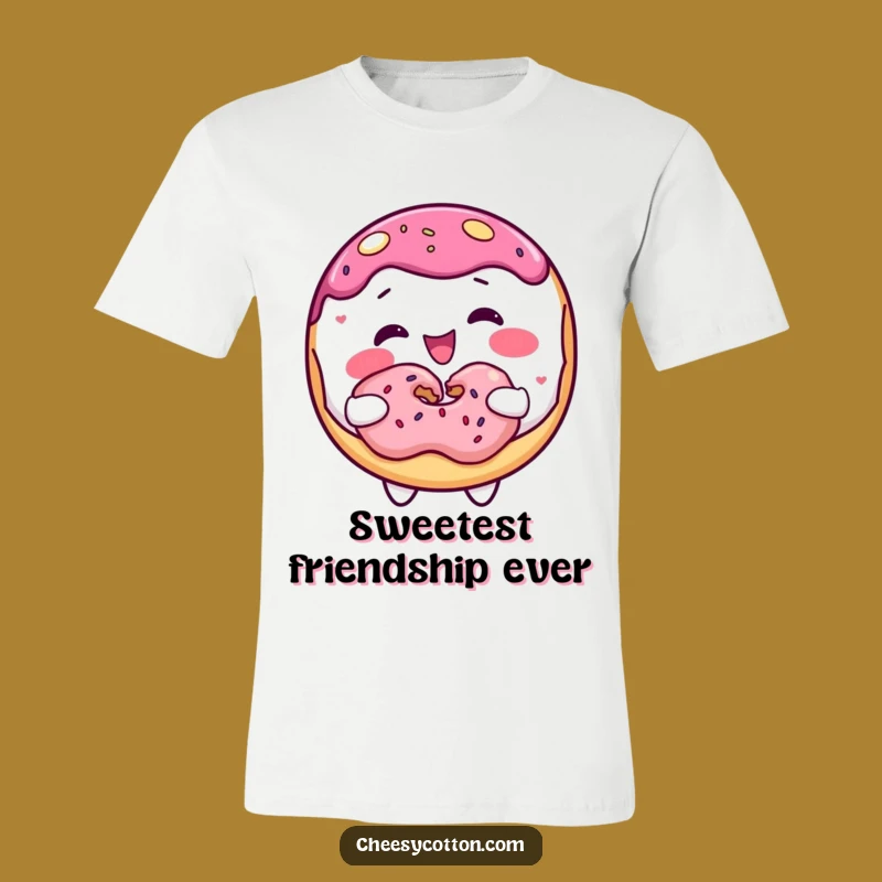 Funny Donut Sharing T-Shirt: Adorable Character for a Sweet Outfit