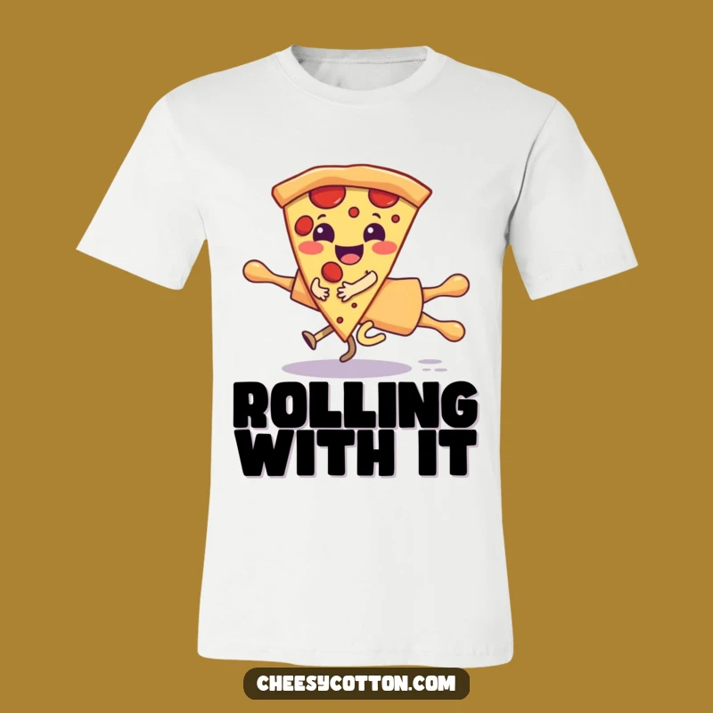 Funny Pizza Chaos T-Shirt: Giggling Character Rolling Pin Tee Gift