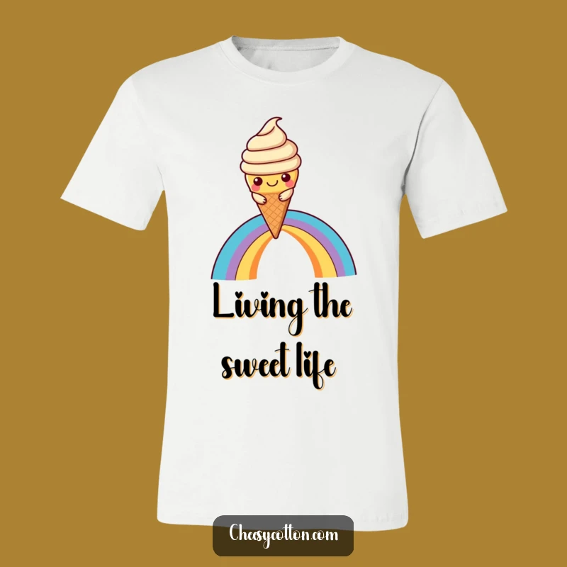 Funny Kawaii Ice Cream T-Shirt: Rainbow Rider, Hilarious Gift For Sweet Adventurers