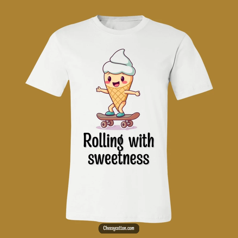 Funny Ice Cream Skateboard T-Shirt: Cool & Quirky Character Apparel