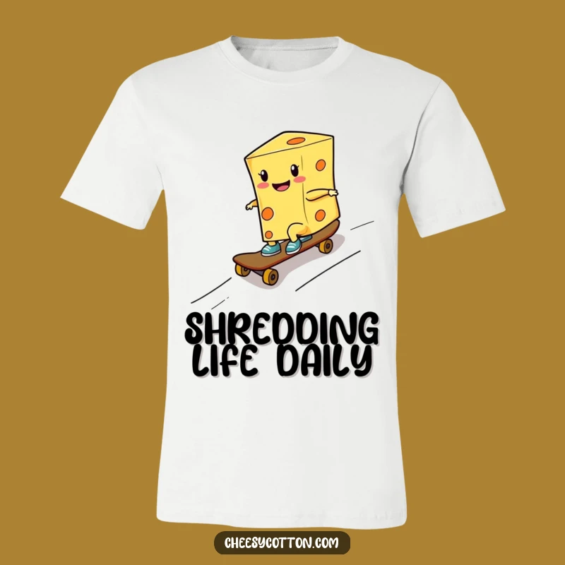 Funny Cheese Skater T-Shirt Extreme Ramp Action Cool Foodie Apparel
