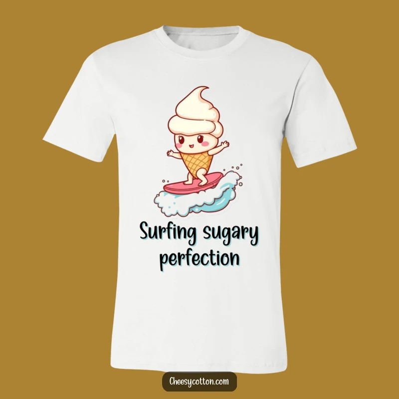 Funny Ice Cream Cone Candy Wave T-Shirt: Wear Your Dessert Dreams with This Hilarious Tee