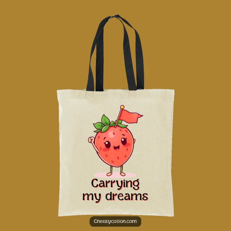 Funny Strawberry Flag Waving Tote: Carry Your Enthusiasm Anywhere!