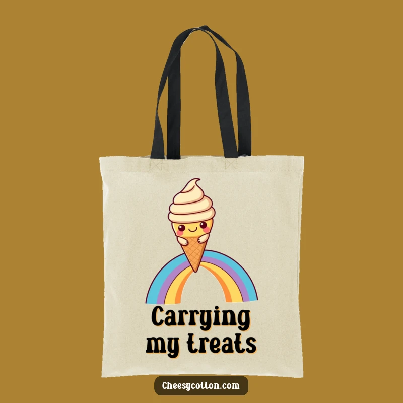 Funny Kawaii Ice Cream Tote Bag: Carry Sweetness, Practical Funny Gift For Everyday