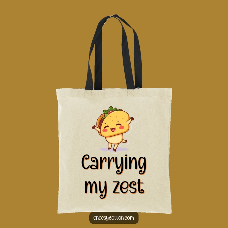 Funny Kawaii Taco Cartwheel Tote Bag: Carry Your Laughs in Style