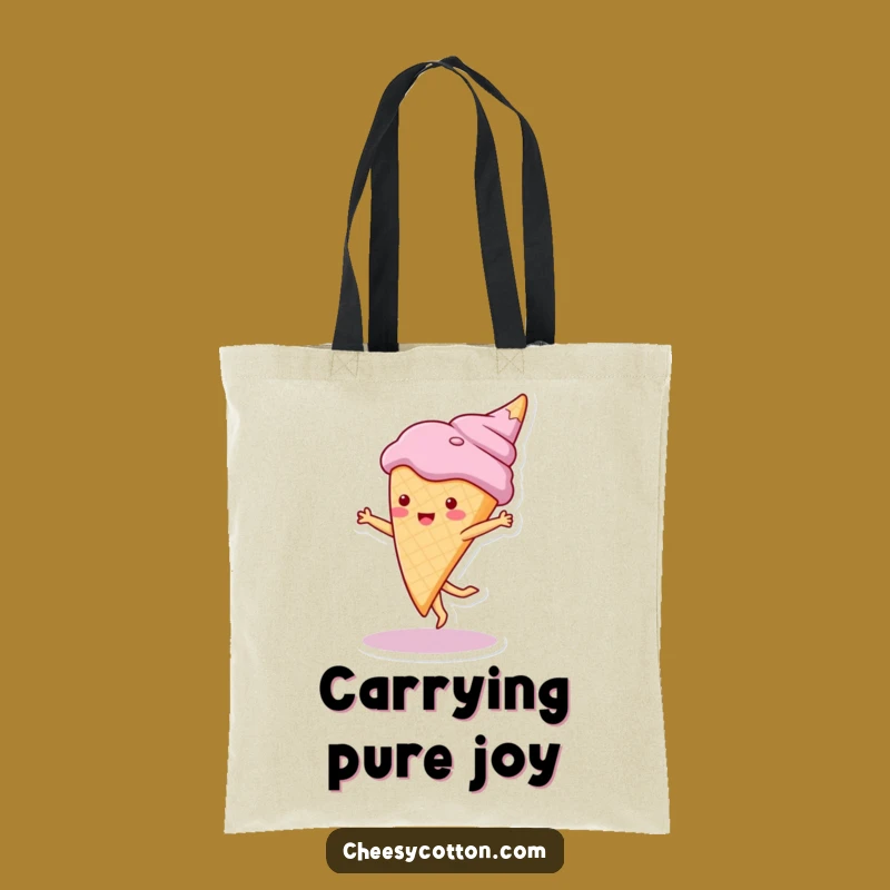 Funny Ice Cream Cartwheel Tote Bag: Playful Accessory for Sweet Daily Errands