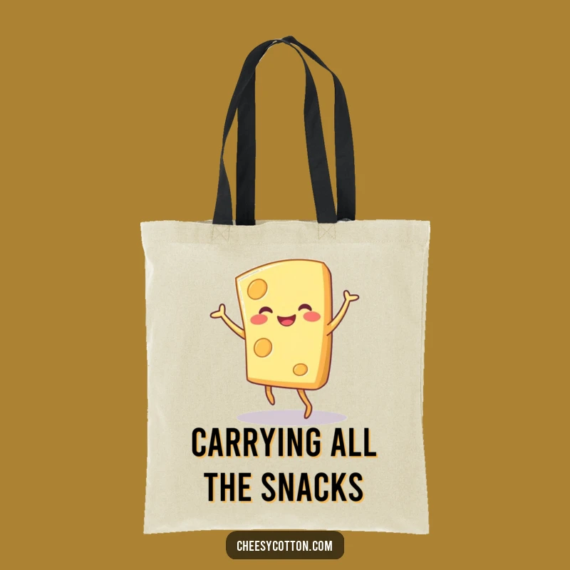 Funny Cheese Dance Tote Bag: Carry Your Fun with a Joyful Character