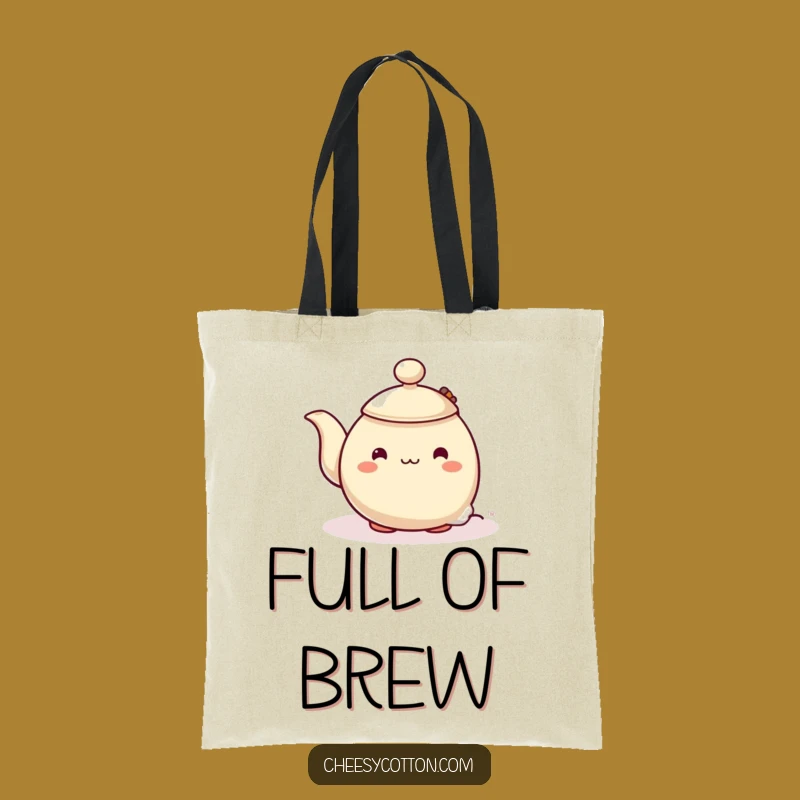 Funny Shy Teapot Tote Bag: Carry Your Calm with Humor