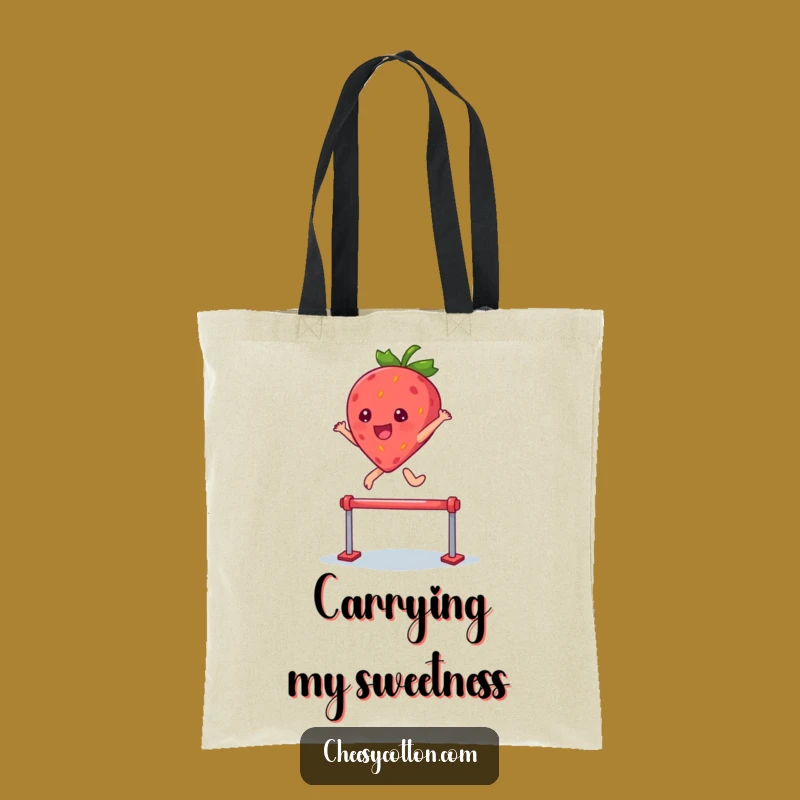 Funny Strawberry Tote Bag: Kawaii Hurdle Carrier, Practical & Hilarious