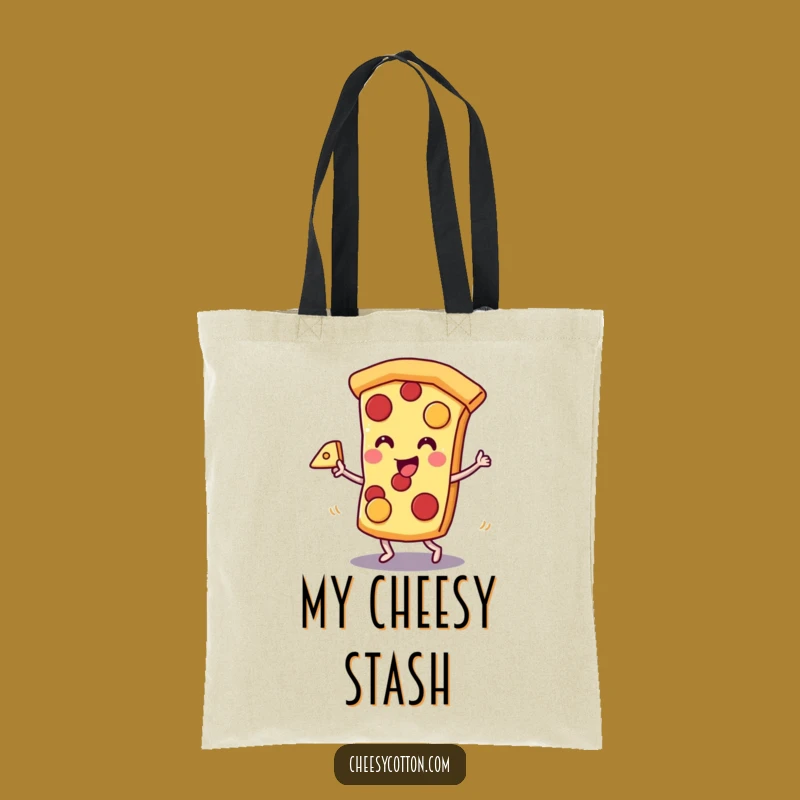 Funny Pizza Dance Tote Bag: Kawaii Slice Bag, Great Cheesy Funny Gift