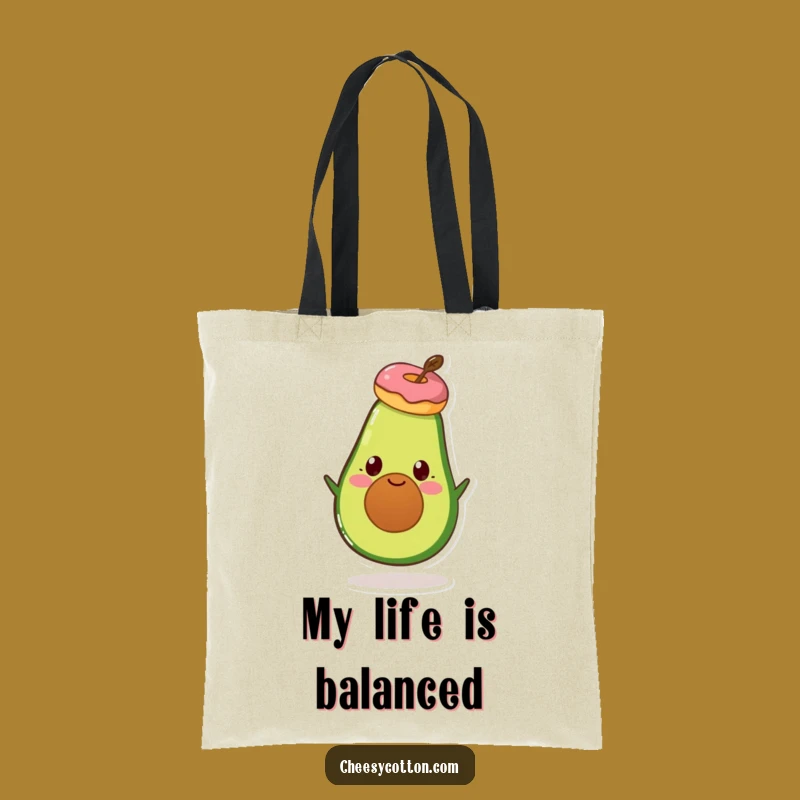 Funny Avocado Donut Tote Bag - Stylish & Funny Foodie Accessory Gift!