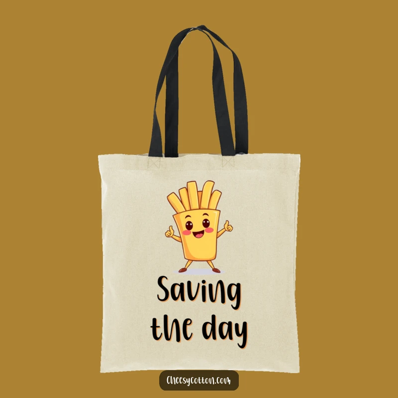 Funny French Fry Superhero Tote Bag: Heroic Accessory for Everyday Adventures